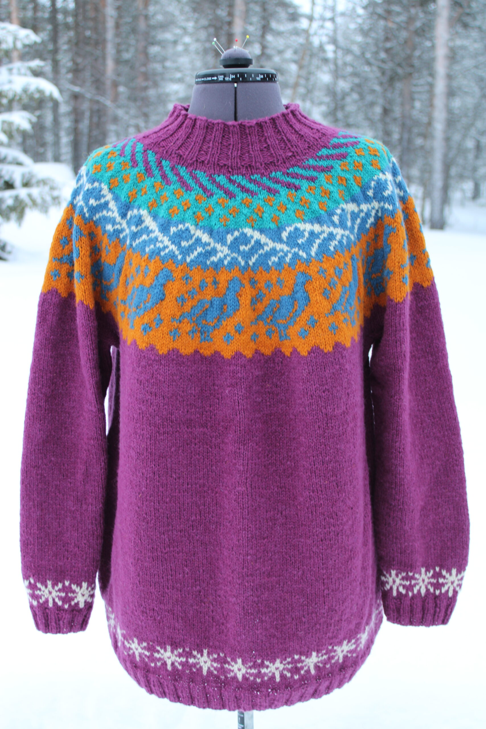 Värikäs riekko villapaita ohje - Image 2